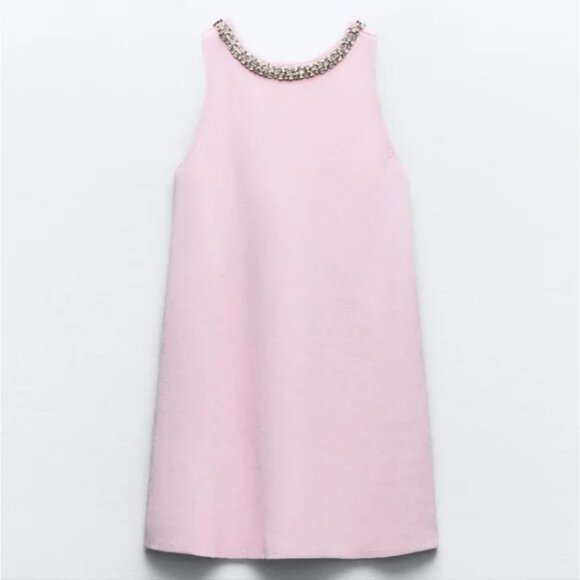 ZARA JEWEL PLAIN KNIT MINI DRESS - Picture 4 of 6